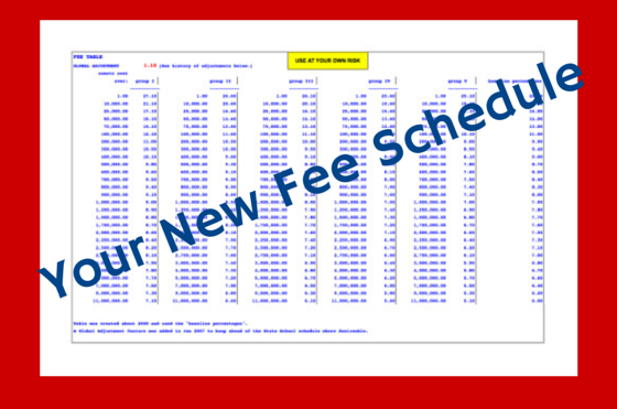 Your New Fee Schedule